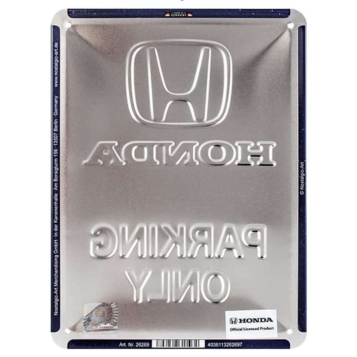 Targa Vintage Honda In Metallo - Decorazione Retrò Per Garage E Casa 15x20 Cm - Foto 4