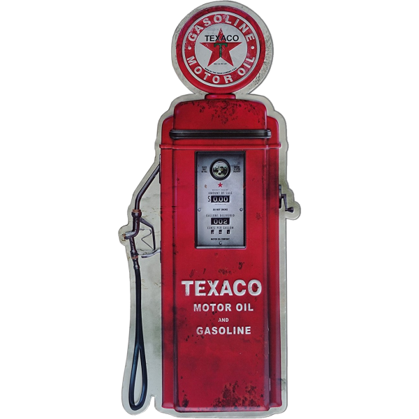 Texaco Gas Pump Clock METALLSKILT.NO